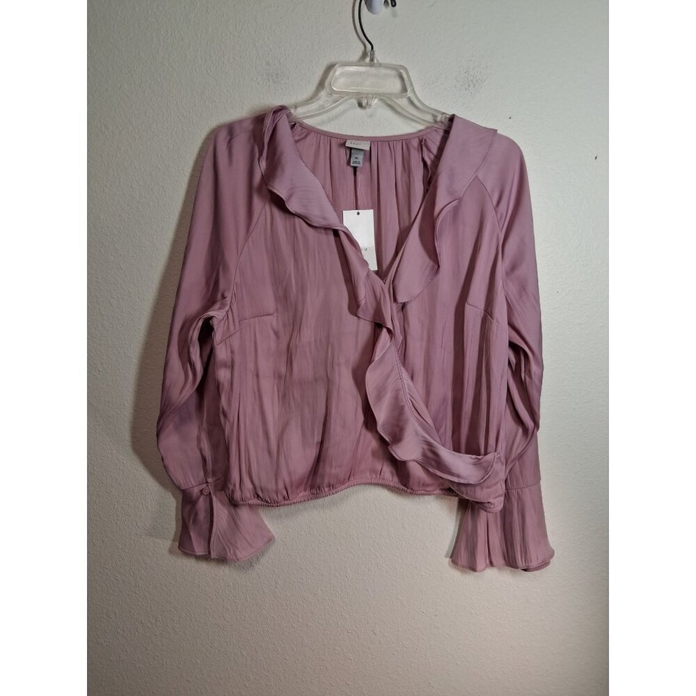 NWT A New Day Blouse Business Casual Boho Cottage Preppy Pink Size XL MSRP $28